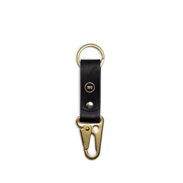 Double Loop Keychain // Black & Gold