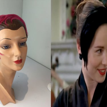 Sideway Subtle Glances - Vintage 1950s Fuchsia Pink Feather Bandeau Hairband Fascinator Hat 