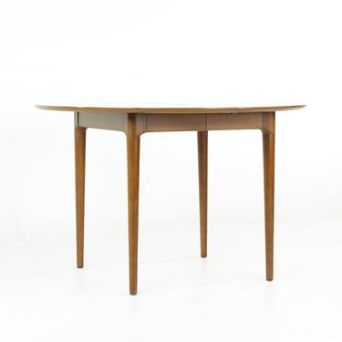 Lawrence Peabody Mid Century Walnut Dining Table with 2 Leaves - mcm 