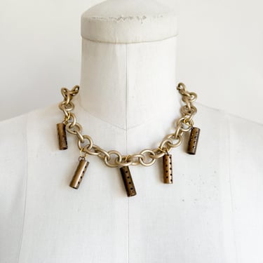 Original Charm Necklace made with using 1950s miniature perm rollers 