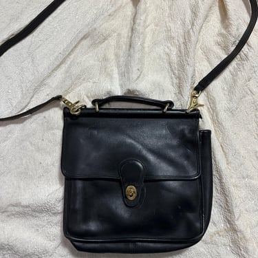 Coach Willis 9927 Black Leather Top Handle Satchel  Bag 