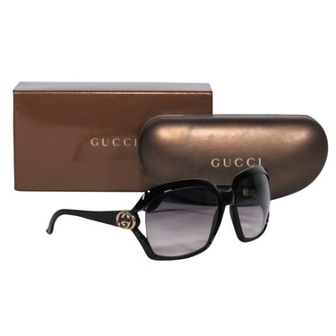 Gucci - Black Oversized Oval Sunglasses