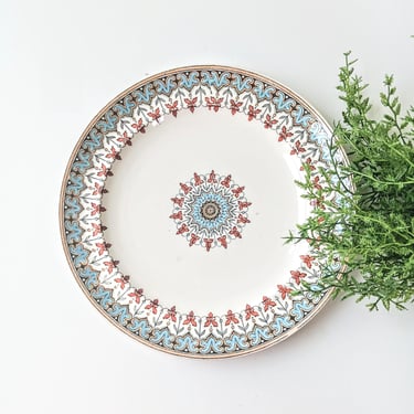 Antique W.T. Copeland DENMARK Dinner Plate/Moorish Revival Medallion Pattern/Spode Stoke on Trent/ French Country Cottage 