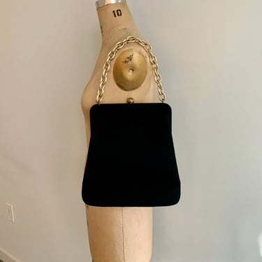 Inger black wool 1960s vintage bag 