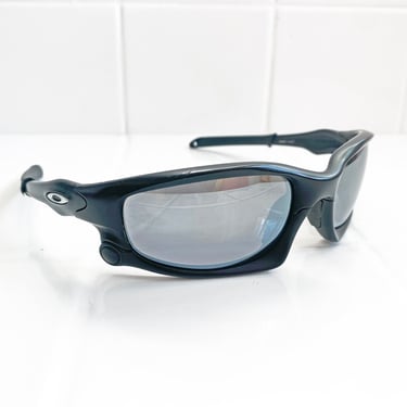 vintage Oakley sunglasses / speed shades / Y2K Oakley Spilt Jacket Black Matte Polarized Lens sunglasses 