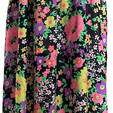 70s Dark Floral Smocked Halter Maxi Dress By Queen's Way To Fashion