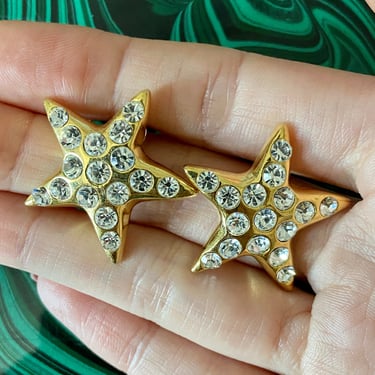 Crystal Gold Star Earrings