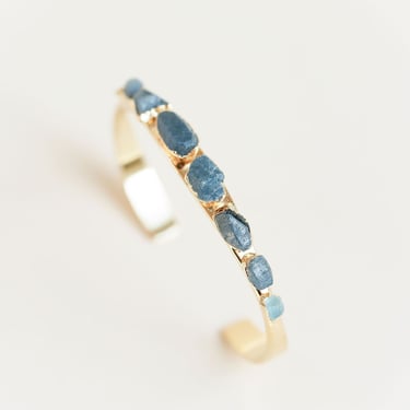 raw sapphire cuff | sapphire bracelet | blue sapphire bangle | september birthstone cuff | september birthstone bracelet | aquamarine cuff 
