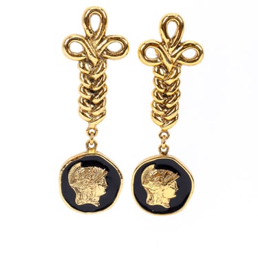Roman Medallion Drop Earrings