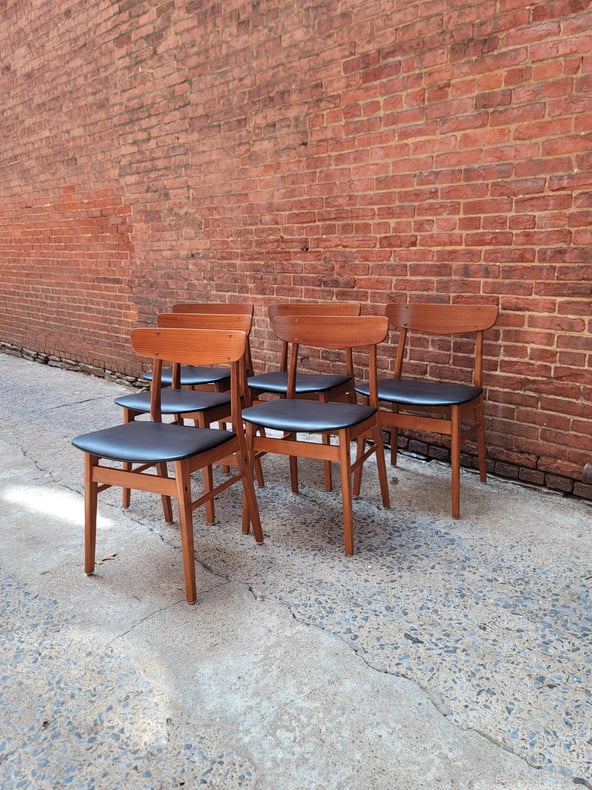 Set of 6 Findahl Mobler Teak Danish Dining Chairs | Vintage MC ...