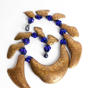 Sculptural Organic Plate Bead Necklace