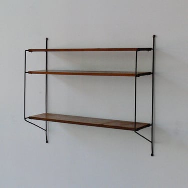 Vintage Teak String Wall shelf by Nisse Strinning 