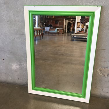 Vintage Green & White Mirror