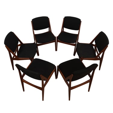 Arne Vodder Set of 6 Pivot-Back Danish Dining Chairs