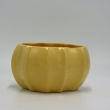 vintage yellow pottery indoor planter 