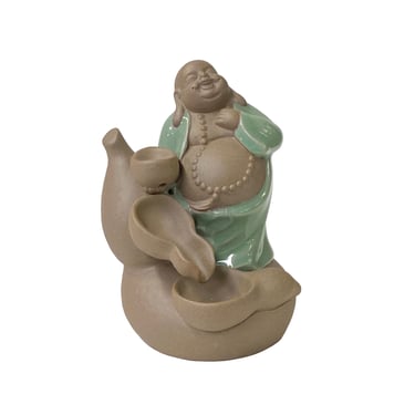 Chinese Oriental Ceramic Happy Buddha on a Gourd Figure ws2779E 