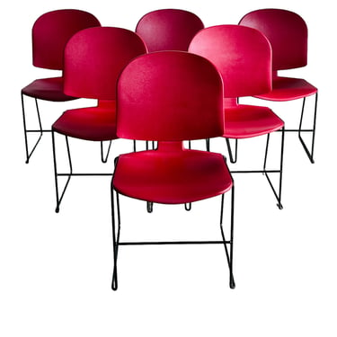 Set 6 Steelcase Stacking Chairs