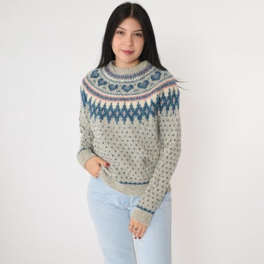 Vintage Woolrich Icelandic Sweater Grey Wool Blend Heart | Shop