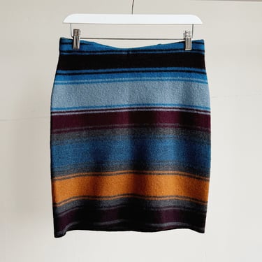 Striped Wool Pencil Skirt