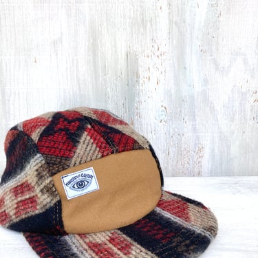 Baseball Cap Wool Hat Handmade 5 Panel Hat Snapback Hat Five panel hat Camper cap Baseball Hat 5panel Cap Handmade Gifts Hat Geometric Print 