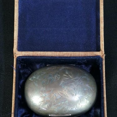 Antique sterling silver tobacco case 1870 hand craft 
