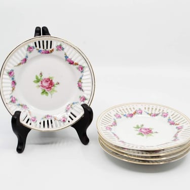 Vintage Bavaria Porcelain Set of 5 Dessert Plates 