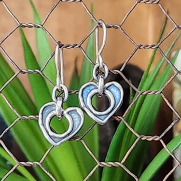 Vintage Silpada Earrings~925 Sterling Silver Heart Earrings 