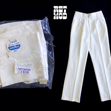 DEADSTOCK Vintage 70s 80s Cream Colored Slacks Pants 