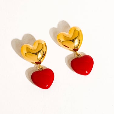 Arcane 18K Gold Non-Tarnish Vintage Heart Earring