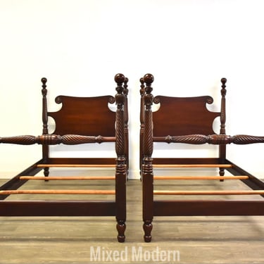 Mahogany Twin Beds by Kindel - A Pair 