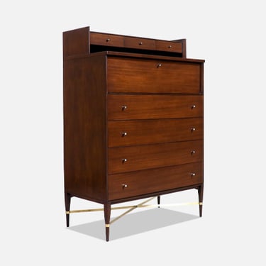 Paul McCobb "Irwin Collection" Chest of Drawers with Brass Accents for Calvin Furniture 