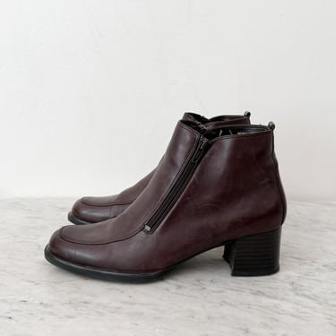 Vintage Bally Brown Leather Ankle Boots Side Zip | The  display picture 1