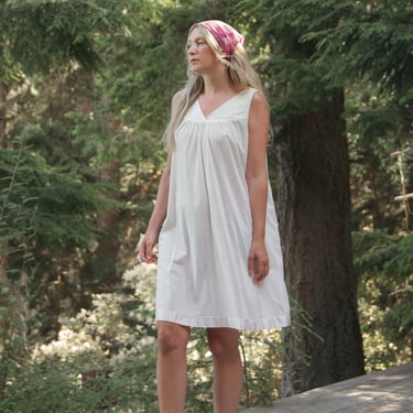 60's Vanity Fair Slip Dress | Embroidered Babydoll Lingerie Nightie | Vintage Nightgown 