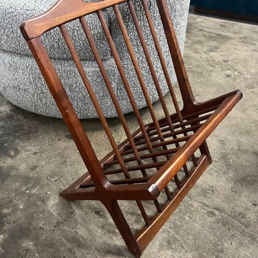 Arthur Umanoff Mid Century Walnut Magazine Rack 