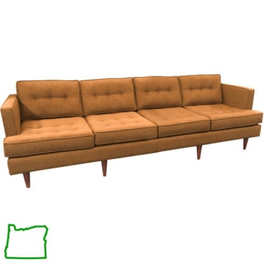 MCM Inspired Ext. Sofa in Orangeade