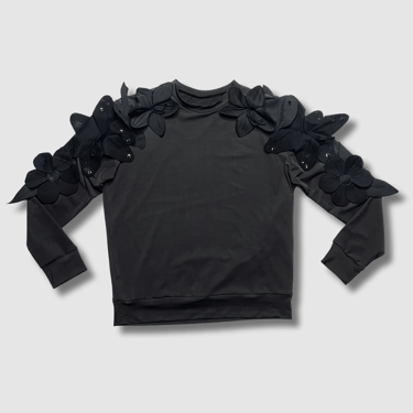 'pitch black botanicals' crewneck sweatshirt