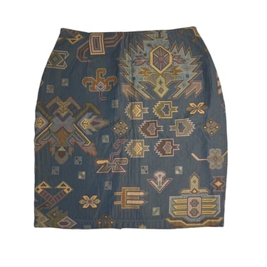 Vintage Mag Deleine Paris France Southwestern Pencil Skirt, 40 
