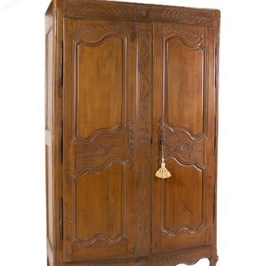 Antique Walnut Wardrobe Armoire Dresser - mcm 