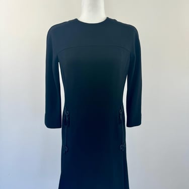 1960s Harvey Berin / Estelle Allardale Black Wool Dress 