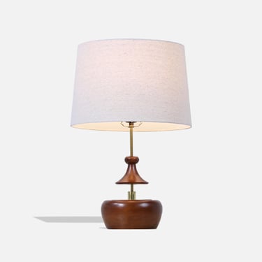 California Modern Sculpted Table Lamp with Brass Accents by Modeline of CA