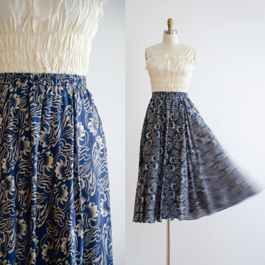 navy blue silk skirt 90s vintage dark blue beige tissue silk midi skirt 