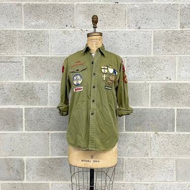 【別倉庫からの配送】 Shirt Scout Boy Vintage Retro + America of Scouts Boy 1960s シャツ+ブラウス(長袖+七分)