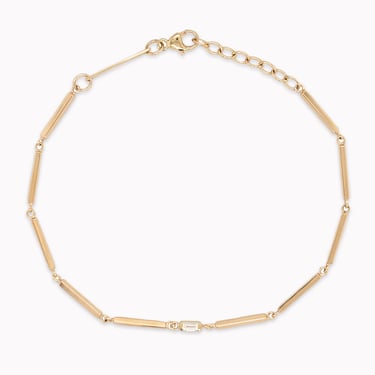 Square Bar Diamond Baguette Bracelet