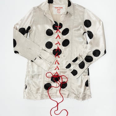 Silk Mashroo Moon Dye Lace-Up Shirt