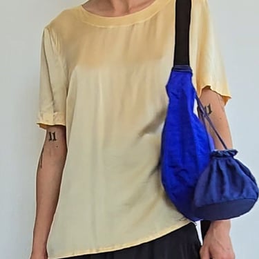 Medium Nylon Crescent Bag in Lapis