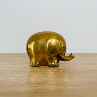 Vintage Mid Century Modern Brass Elephant Sculpture 