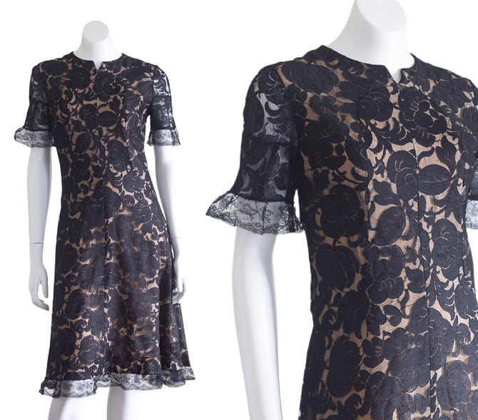 1960s black lace dress 
