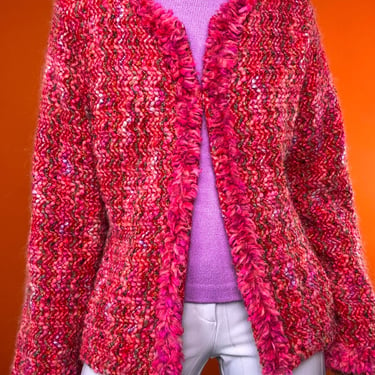 Sigrid Olsen Pink Wool Tweed Jacket 