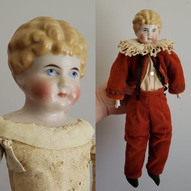 Antique Boy Doll with Blonde Painted Hair - Antique German Dolls - Collectible Dolls - Antique Dolls 13