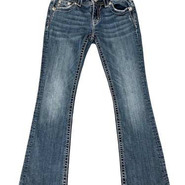 Miss Me Blue Denim Jewel Rhinestone Bootcut Jeans Sz 27x31